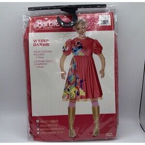 Weird Barbie Movie Costume Dress Adult Cosplay Outfit Size S 4-6-Anime -Pink NWT